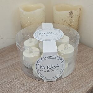 NEW Mikasa Ivory LED Tealight Collection Of 14